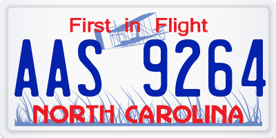 NC license plate AAS9264