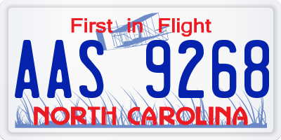 NC license plate AAS9268