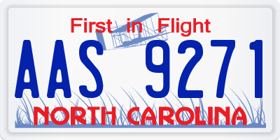 NC license plate AAS9271