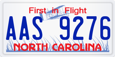 NC license plate AAS9276