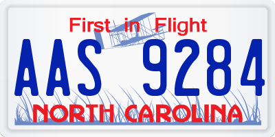 NC license plate AAS9284