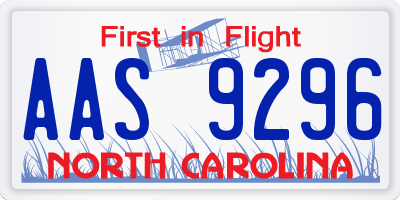 NC license plate AAS9296