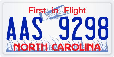 NC license plate AAS9298