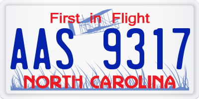 NC license plate AAS9317