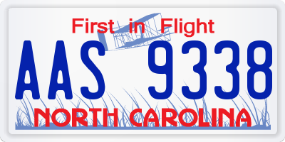 NC license plate AAS9338