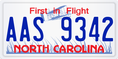 NC license plate AAS9342
