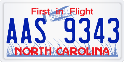 NC license plate AAS9343