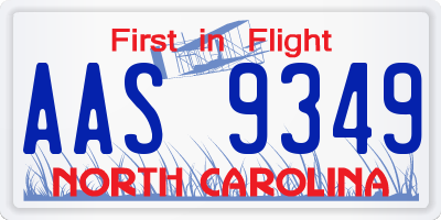 NC license plate AAS9349