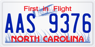 NC license plate AAS9376