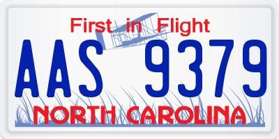 NC license plate AAS9379