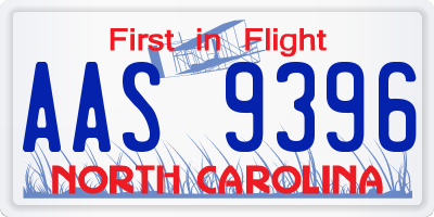 NC license plate AAS9396