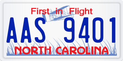 NC license plate AAS9401