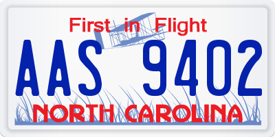 NC license plate AAS9402