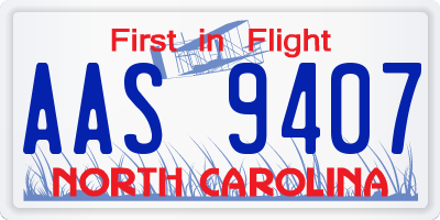 NC license plate AAS9407