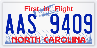 NC license plate AAS9409