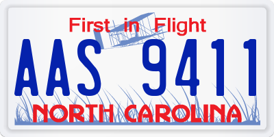 NC license plate AAS9411