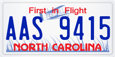 NC license plate AAS9415