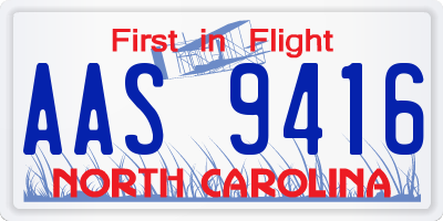 NC license plate AAS9416