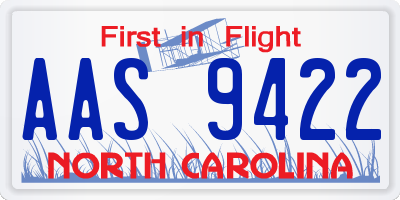 NC license plate AAS9422