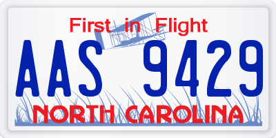 NC license plate AAS9429