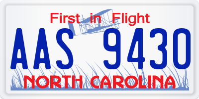 NC license plate AAS9430