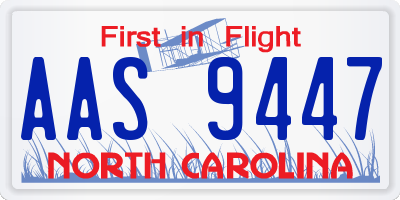 NC license plate AAS9447