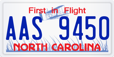 NC license plate AAS9450