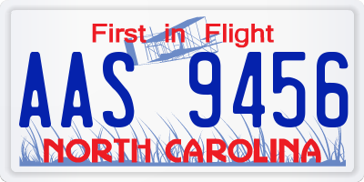NC license plate AAS9456