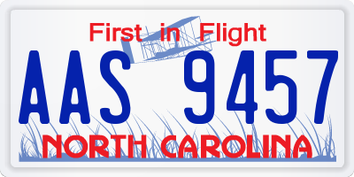 NC license plate AAS9457