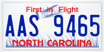 NC license plate AAS9465