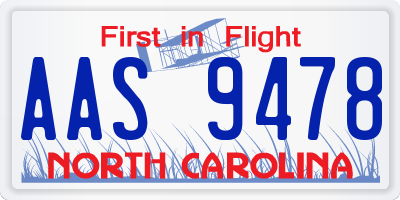 NC license plate AAS9478
