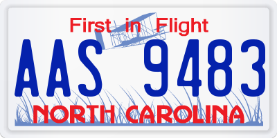 NC license plate AAS9483