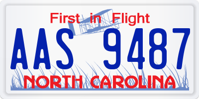 NC license plate AAS9487