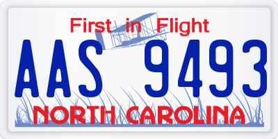 NC license plate AAS9493
