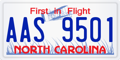 NC license plate AAS9501
