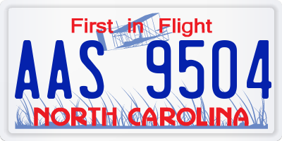 NC license plate AAS9504