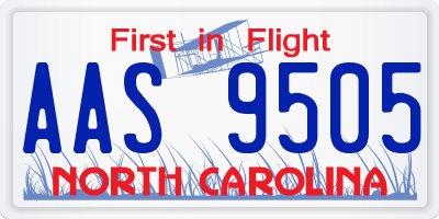 NC license plate AAS9505
