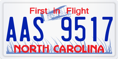 NC license plate AAS9517