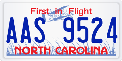 NC license plate AAS9524