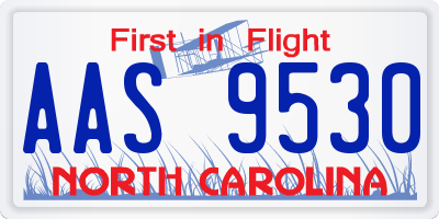 NC license plate AAS9530