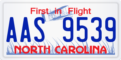 NC license plate AAS9539