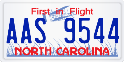 NC license plate AAS9544