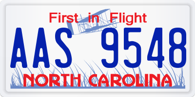 NC license plate AAS9548