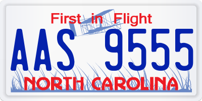 NC license plate AAS9555
