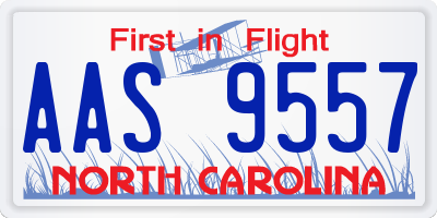 NC license plate AAS9557