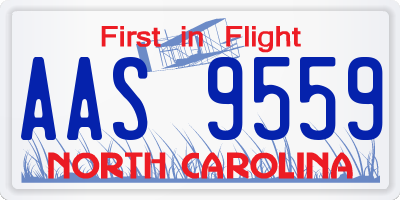 NC license plate AAS9559