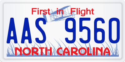 NC license plate AAS9560