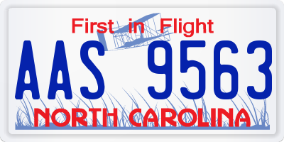 NC license plate AAS9563