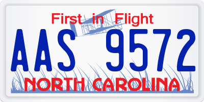 NC license plate AAS9572