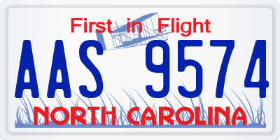 NC license plate AAS9574